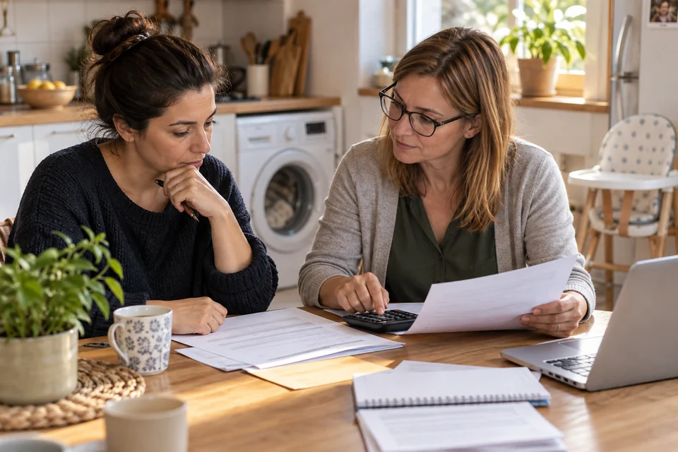 Préparation d’un budget pour des équipements ménagers essentiels.